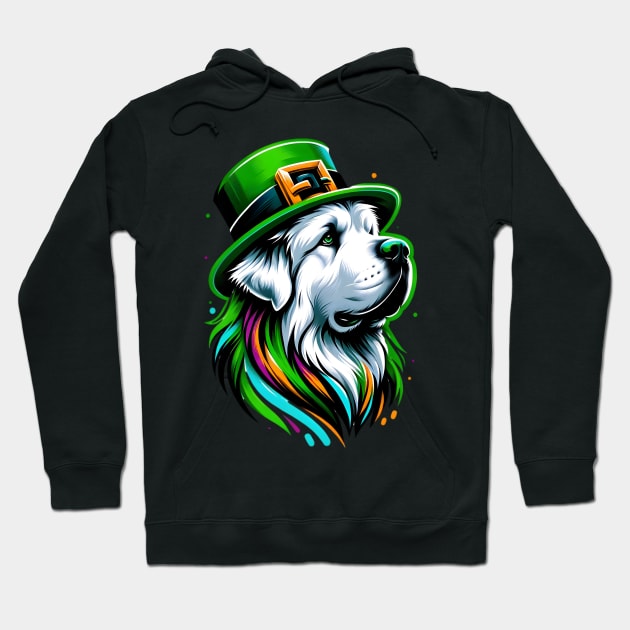 Pyrenean Mastiff Enjoys Saint Patrick's Day Festivities Hoodie by ArtRUs